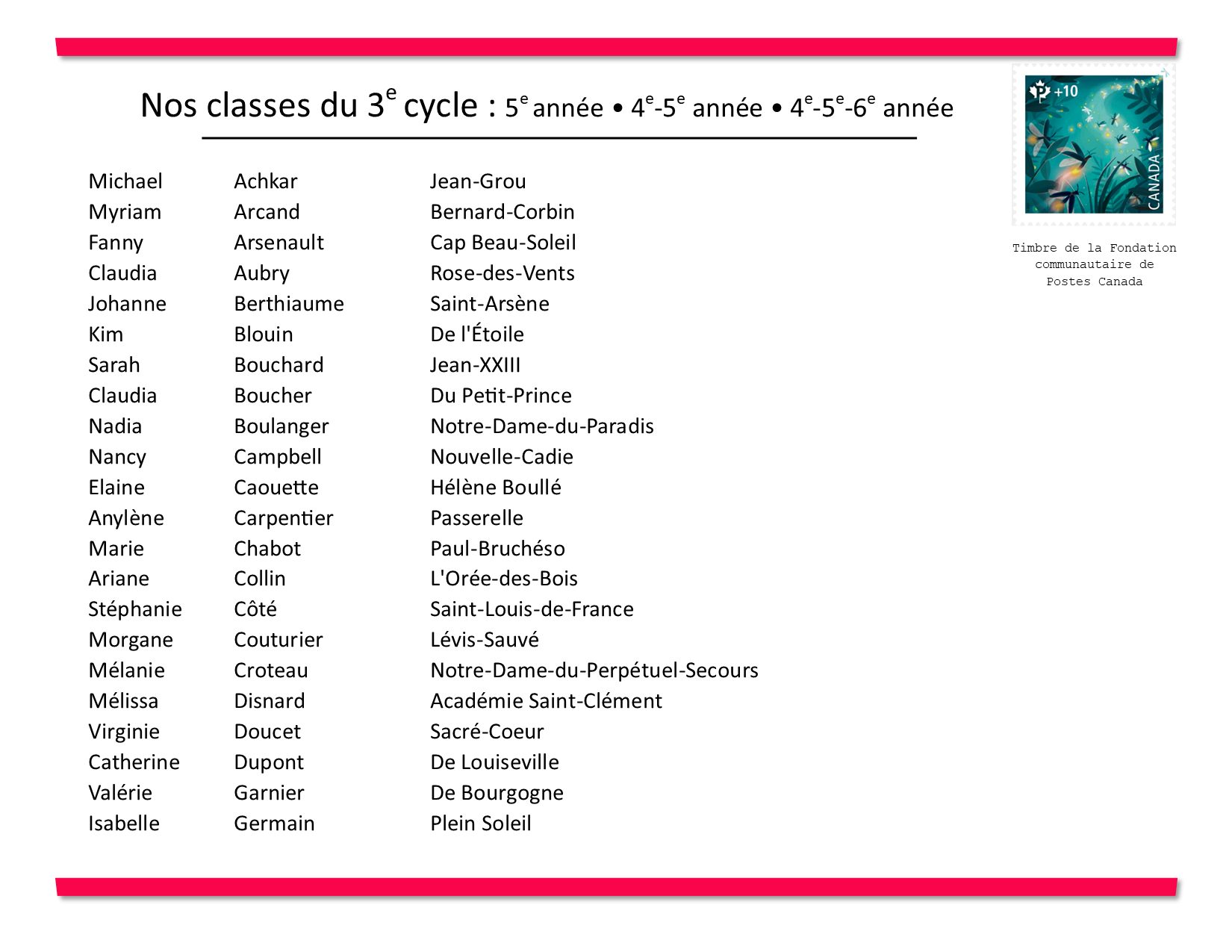 3e cycle (5e année)