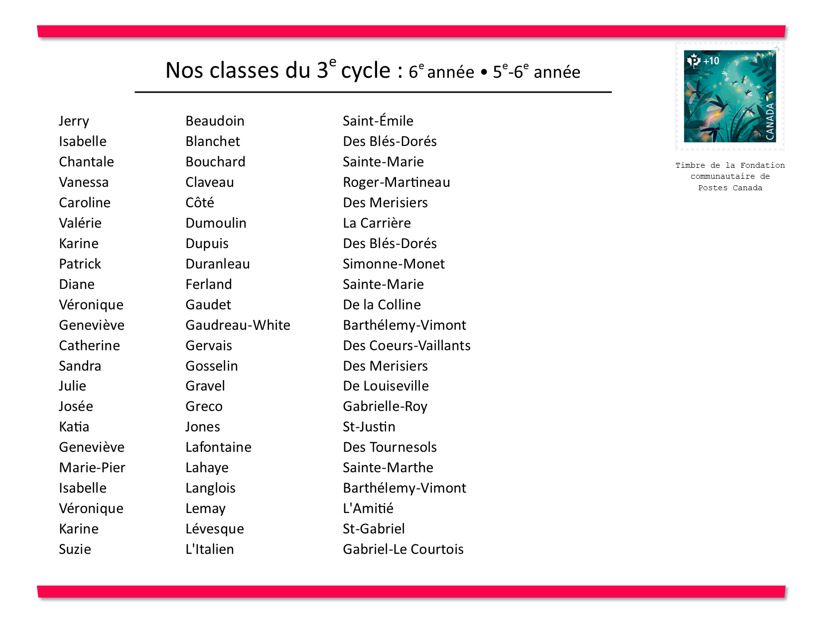 3e cycle (6e année)